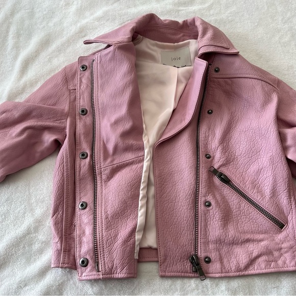 JOIE Akirako Leather Moto Jacket In Fleur D-isle - Picture 11 of 13